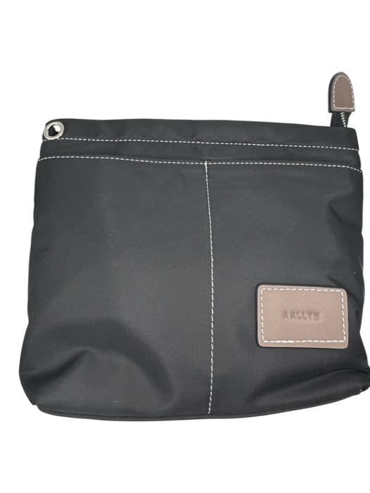 aallyn Black & Gray Nylon Stitching Pouch Bag Black & Gray / XS