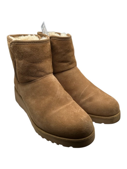 Ugg Shoe Size 8.5 Chesnut Suede Wedge Shearling Lined Ankle Boots Chesnut / 8.5
