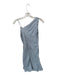 Carven Size 36 Blue & White Silk Striped Asymetric Side Zip Knee length Dress Blue & White / 36