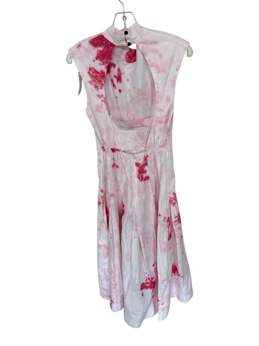 S/W/F Size Est S Pink Cotton Tie Dye Open Back Sleeveless Maxi Dress Pink / Est S