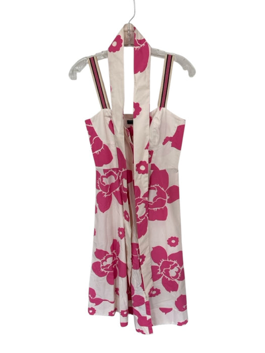 Tara Jarmon Size Est M Peach & Pink Cotton Button Detail Floral Midi Dress Peach & Pink / Est M