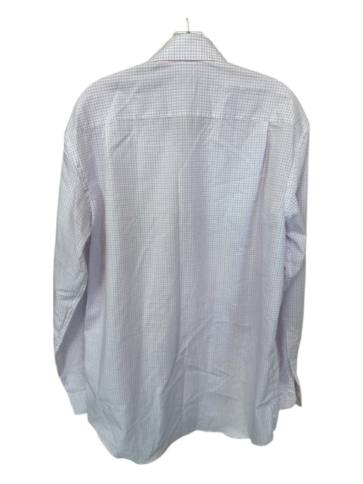Ledbury Size 16.5 Pink & Blue Cotton Grid Button Down Men's Shirt Pink & Blue / 16.5