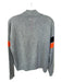 Brodie Size XS Gray & Orange Cashmere Mock Neck Smiley Face Long Sleeve Sweater Gray & Orange / XS