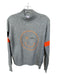 Brodie Size XS Gray & Orange Cashmere Mock Neck Smiley Face Long Sleeve Sweater Gray & Orange / XS