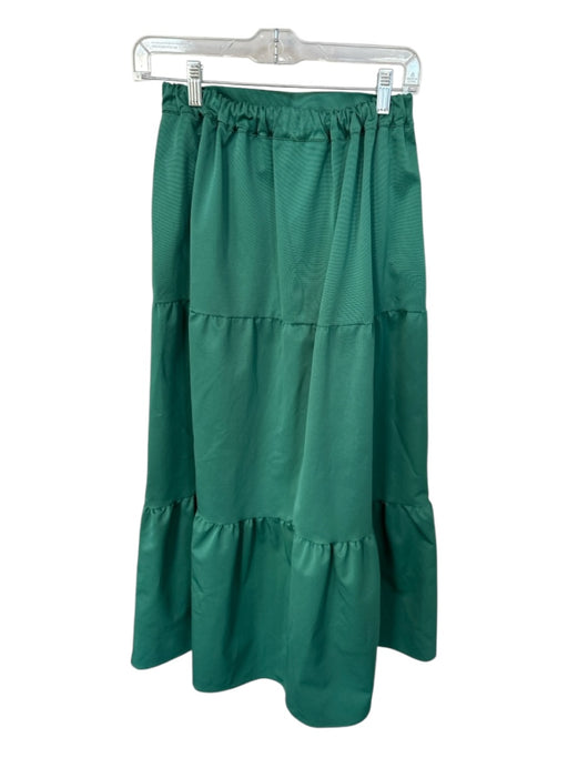 LaRoque Size M Forest Green Polyester Elastic Waist Maxi Skirt Forest Green / M