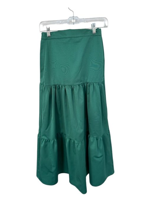 LaRoque Size M Forest Green Polyester Elastic Waist Maxi Skirt Forest Green / M