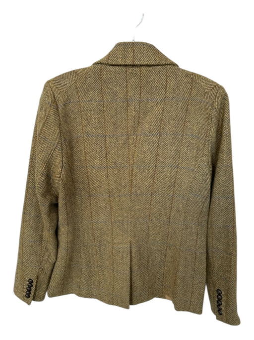 Love Token Size XS Green & Brown Wool Blend Chevron Buttons Blazer Green & Brown / XS