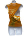 Jonathan Simkhai Size XS Orange & Aqua Viscose Blend Abstract Print Cutout Top Orange & Aqua / XS
