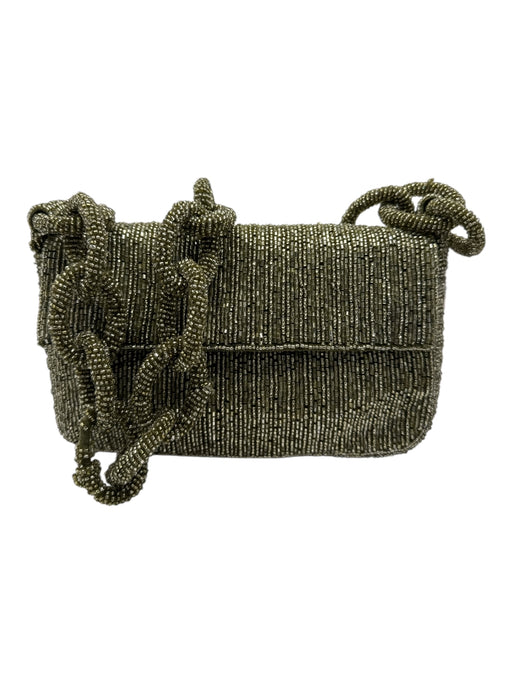 Anthropologie Sage green Beaded chain link strap Shoulder Bag Sage green / S