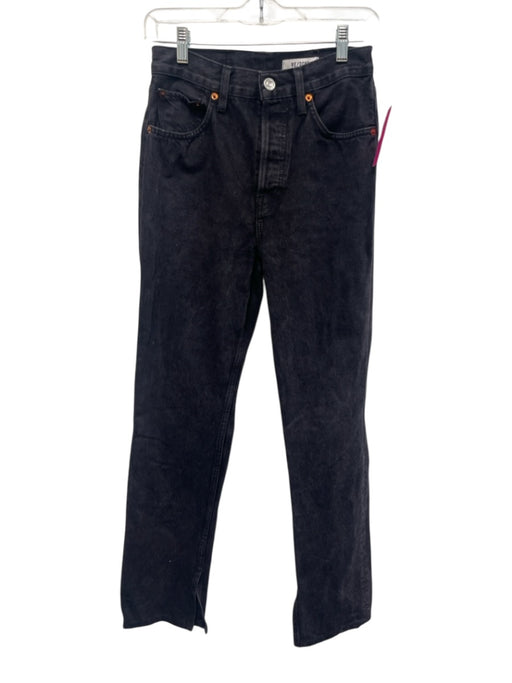 RE/DONE Size 25 Charcoal Black Cotton Denim High Rise Button Fly Jeans Charcoal Black / 25