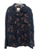 Billy Reid Size XXL Black & Brown Cotton Blend Cordouroy Bird Detail Jacket Black & Brown / XXL