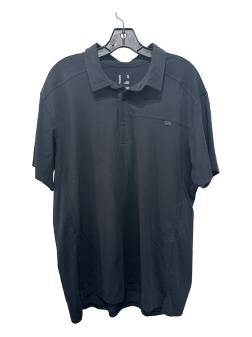 Arcytex Size XL Black Polyester Solid Collar Men's Short Sleeve Shirt XL