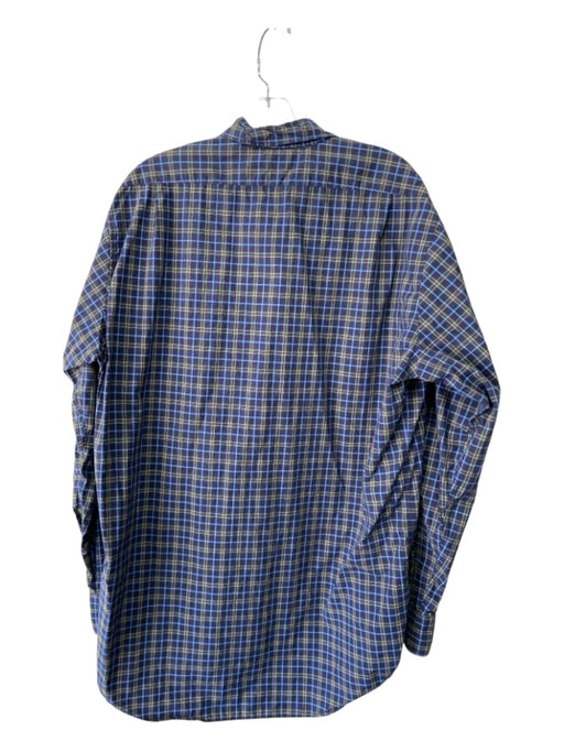 Sid Mashburn Size XL Blue & Green Cotton Plaid Button Up Men's Long Sleeve Shirt XL