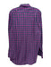 Sid Mashburn Size XL Purple & Blue Print Cotton Blend Plaid Long Sleeve Shirt XL