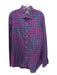 Sid Mashburn Size XL Purple & Blue Print Cotton Blend Plaid Long Sleeve Shirt XL