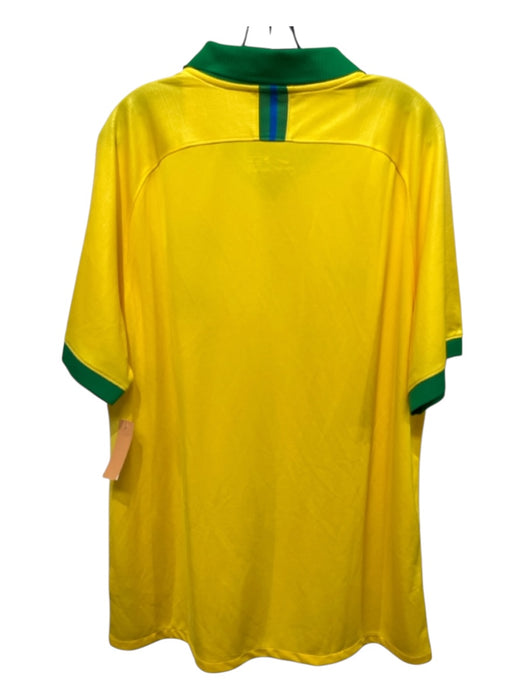 Nike Size XXL Yellow Synthetic Solid Polo Soccer Men's Short Sleeve Yellow / XXL