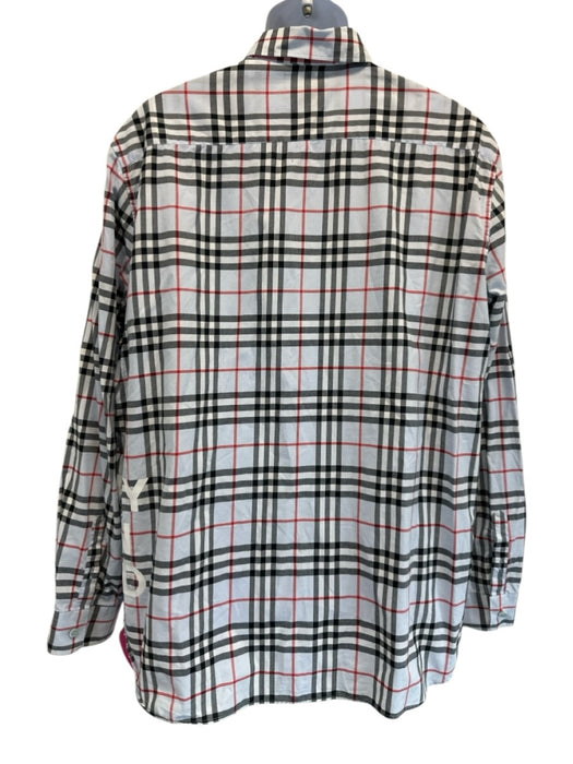 Burberry Size XXL Light Blue & White Cotton Nova Check Men's Long Sleeve Shirt Light Blue & White / XXL
