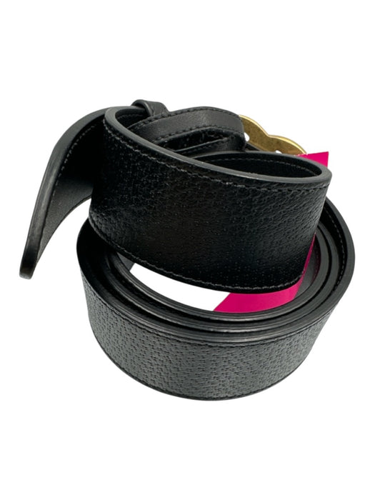 Gucci New Black Leather Solid Men's Belt Black