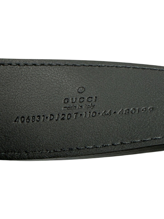 Gucci New Black Leather Solid Men's Belt Black