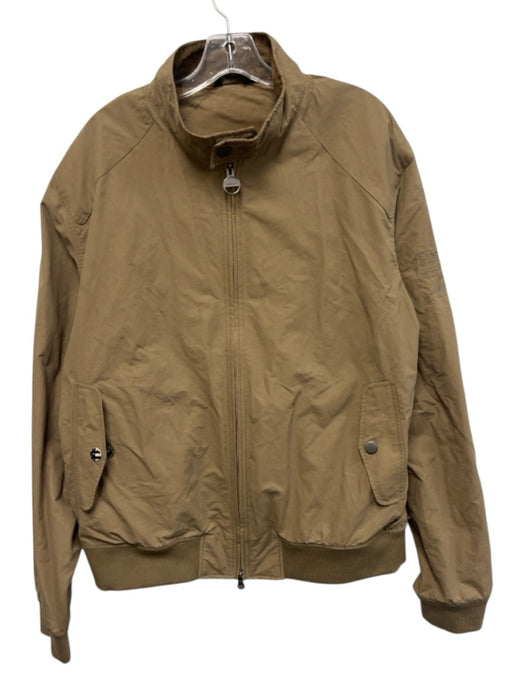 Barbour Size XXL Beige Cotton Waxed Zip UP Collar Detail Men's Jacket Beige / XXL