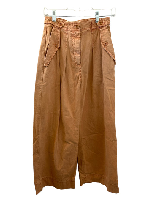 Ulla Johnson Size 0 Orange Cotton High Waist Pants Orange / 0