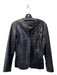 Jewels by Julie Knapp Size M Black Leather Round Neck Open Front Jacket Black / M