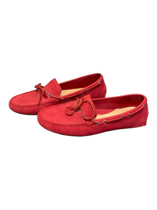 Cole Haan Shoe Size 7 Red Suede Almond shape Slip On Tie Detail Boat Shoes Red / 7