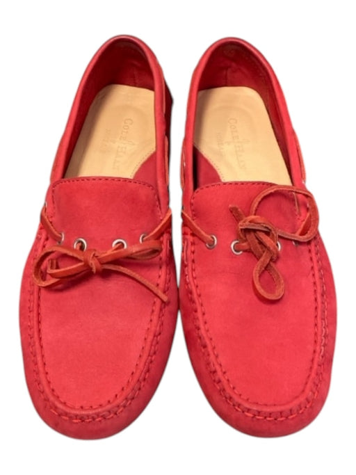 Cole Haan Shoe Size 7 Red Suede Almond shape Slip On Tie Detail Boat Shoes Red / 7