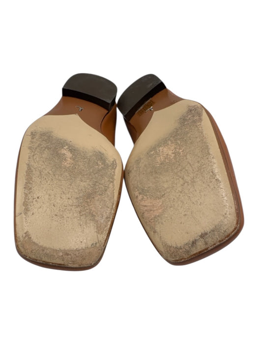 Lafayette 148 Shoe Size 37 Tan Brown & Gold Leather Square Toe Buckle Loafers Tan Brown & Gold / 37