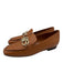 Lafayette 148 Shoe Size 37 Tan Brown & Gold Leather Square Toe Buckle Loafers Tan Brown & Gold / 37