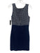 St John Collection Size 6 Navy Blue & White Wool & Rayon Windowpane Dress Navy Blue & White / 6
