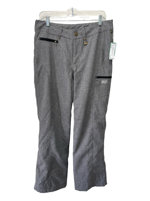 Nils Size 8 Gray & Animal Print Polyester Crosshatching Straight Ski Pants Pants Gray & Animal Print / 8