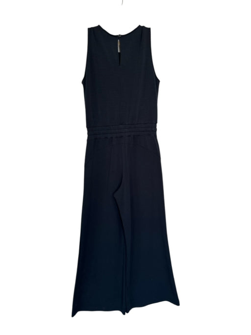 Spanx Size M Black Modal & Polyester Sleeveless Wide Leg Drawstring Jumpsuit Black / M