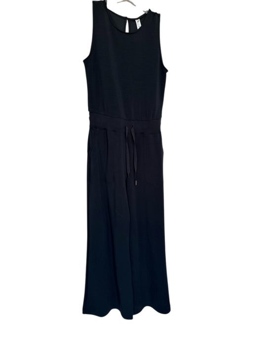 Spanx Size M Black Modal & Polyester Sleeveless Wide Leg Drawstring Jumpsuit Black / M