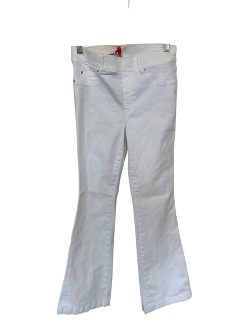 Spanx Size M White Cotton Blend Wide Leg Crop Front & Back Pockets Jeans White / M