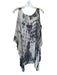 Pieces Etc Size One Size Grey Silk Tie Dye Cold Shoulder Tunic Top Grey / One Size