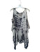 Pieces Etc Size One Size Grey Silk Tie Dye Cold Shoulder Tunic Top Grey / One Size