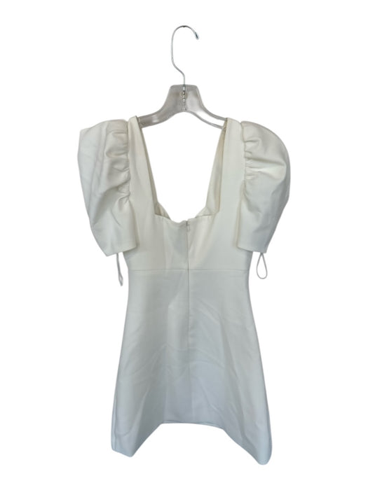 Likely Size 0 White Polyester Blend Bell Sleeve Pearl Detail Mini Back Zip Dress White / 0