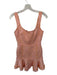 Alexis Size XS Coral & Gold Cotton Blend Raw Hem Embroidered Flowers Mini Dress Coral & Gold / XS