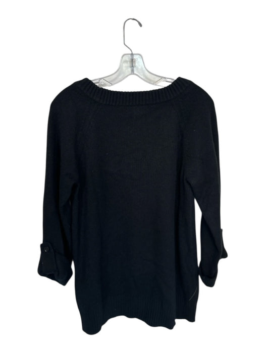 Banana Republic Size M Black Cashmere Long Sleeve Knit Ribbed Collar Sweater Black / M