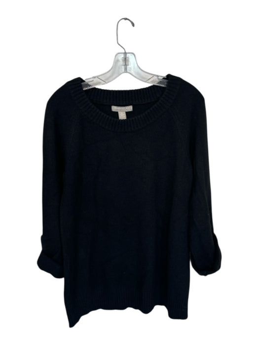 Banana Republic Size M Black Cashmere Long Sleeve Knit Ribbed Collar Sweater Black / M