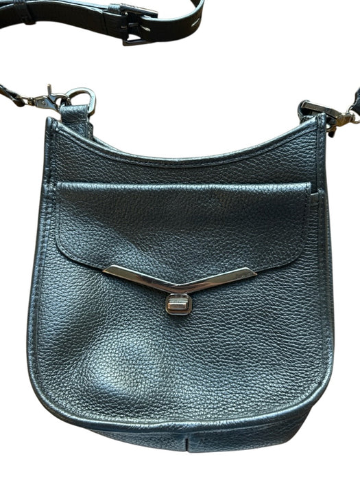 Botkier Black Silver Hardware Cross Body Inner Pocket Adjustable Strap Purse Black