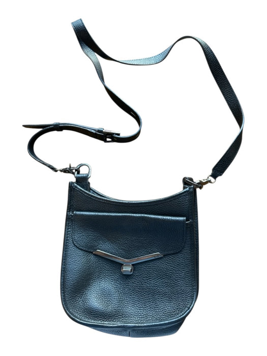 Botkier Black Silver Hardware Cross Body Inner Pocket Adjustable Strap Purse Black
