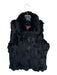 Jennifer J Size S Black Rabbit Fur & acetate Zip Up Collar Vest Black / S