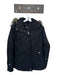 Nils Size 6 Black & Taupe Polyester Blend Fur Hood Button & Zip Front Jacket Black & Taupe / 6