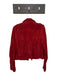 SL8 Size M Red Leather & Polyester Suede Long Sleeve Zip Up Pockets Jacket Red / M