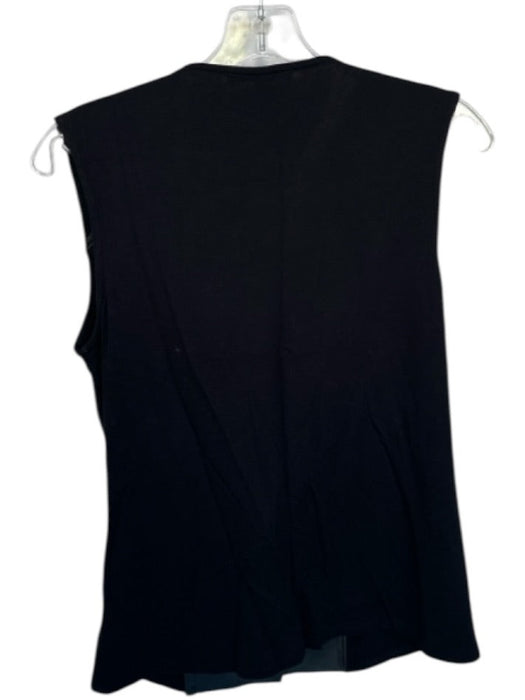 Michael Stars Size S Black Leather, rayon, spandex Fabric Block Zip Up Vest Top Black / S
