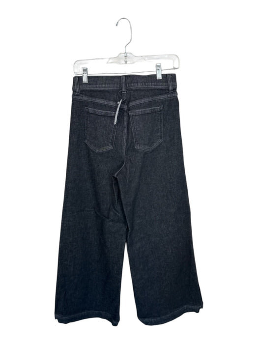 Spanx Size M Black Cotton & Elastane Pockets fake button fly Wide Leg Jeans Black / M