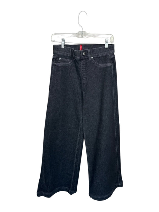 Spanx Size M Black Cotton & Elastane Pockets fake button fly Wide Leg Jeans Black / M