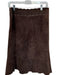 Cabi Size 6 Brown Suede Back Zip Abstract Detail Midi Skirt Brown / 6